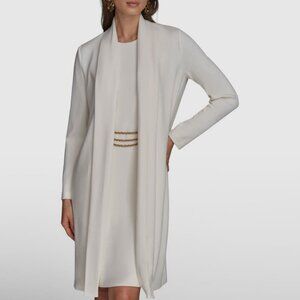 Donna Karan Chain Belt Detail Sheath Dress with Long Jacket - Sz 6